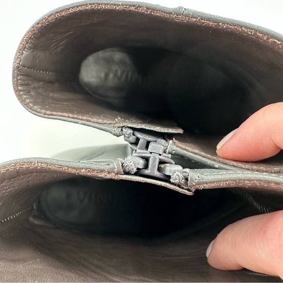 Vince womens ankle booties size 5 35 gray Italian leather boots - Picture 10 of 12